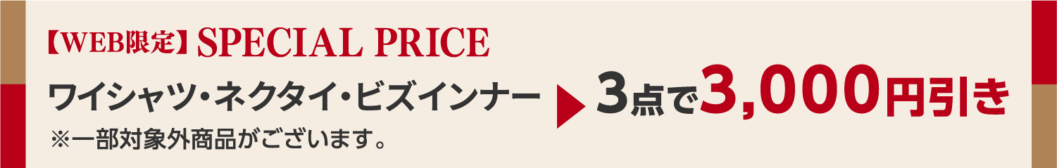 【WEB限定】SPECIAL PRICE 1,990円（税込）以上の商品 2点目10%OFF 3点目以降20%OFF
