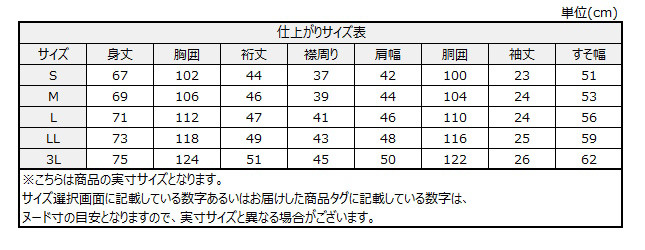 サイズチャート