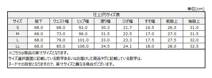サイズチャート