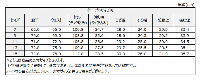 サイズチャート