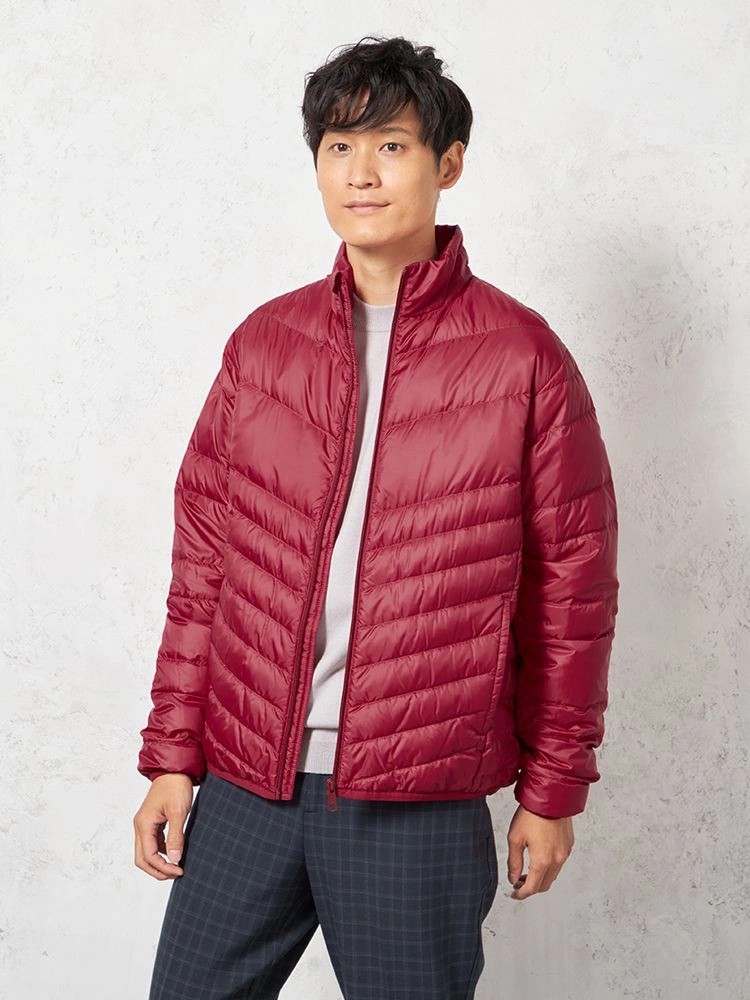 【ウォッシャブル】ダウンブルゾンスタンドカラー【軽量/撥水/保温】無地カジュアルアウターリッケンバッカー秋冬