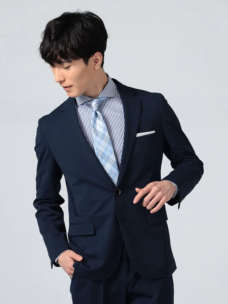 【i－Jacket-アイジャケット-】ジャケット2つボタン【ストレッチ】カルキュロニット素材ドライタッチウォッシャブルnero【スリムデザイン】