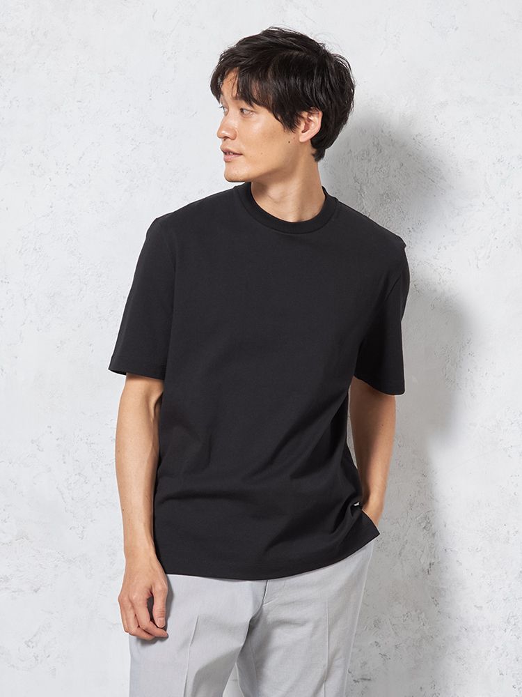 【KATHARINEEHAMNETT-キャサリン・イー・ハムネット-】半袖クルーネックTシャツ汗じみ防止無地春夏