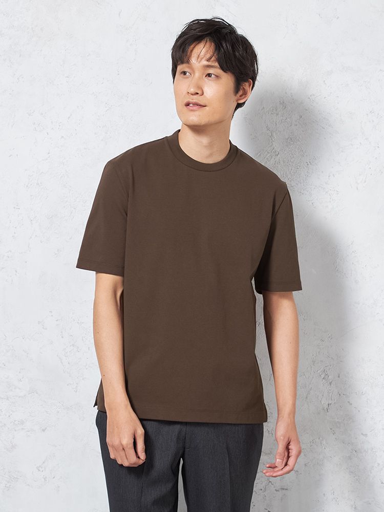 【KATHARINEEHAMNETT-キャサリン・イー・ハムネット-】半袖クルーネックTシャツ汗じみ防止無地春夏