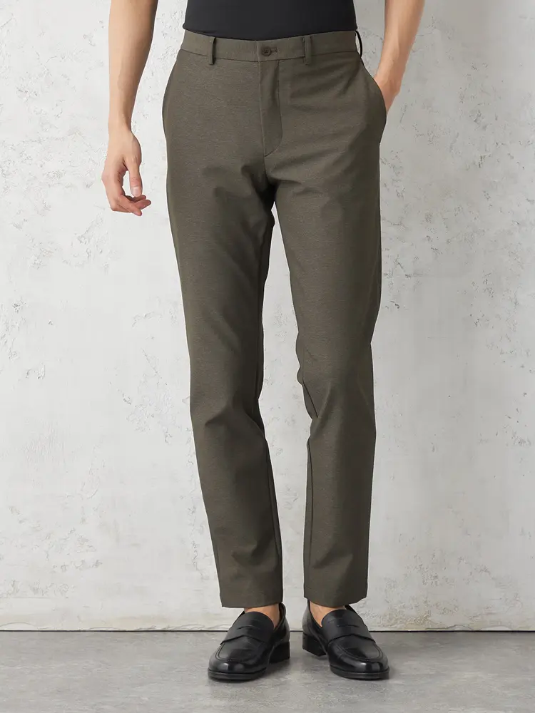【i-Pants-アイパンツ-】アイシリーズ杢柄セットアップパンツノータック形態安定ストレッチ軽量ウォッシャブル通年