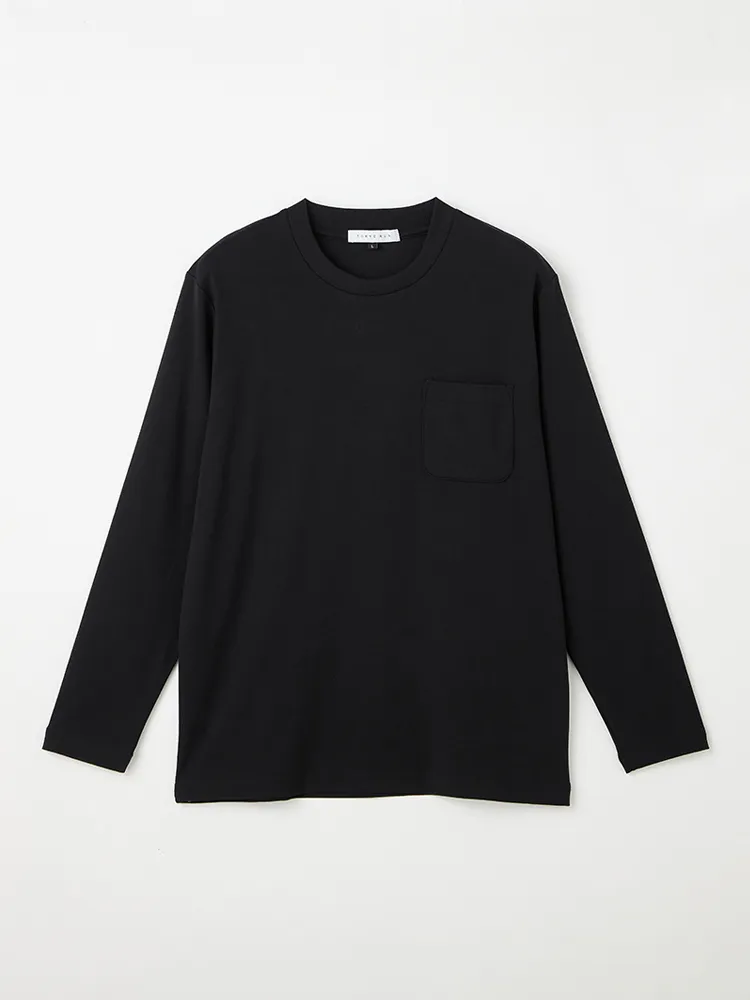 【TOKYORUN】スムーススロープネック長袖Ｔシャツビズインナーニット長袖無地通年