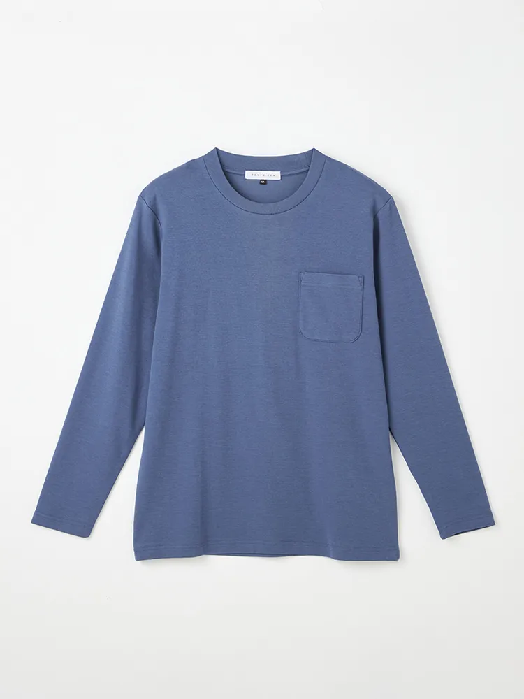 【TOKYORUN】スムーススロープネック長袖Ｔシャツビズインナーニット長袖無地通年