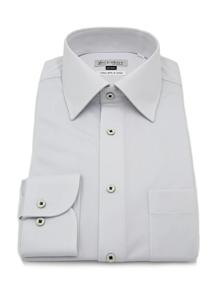 【完全ノーアイロン】長袖アイシャツセミワイド【スリム】シャドウチェックアイシャツ通年