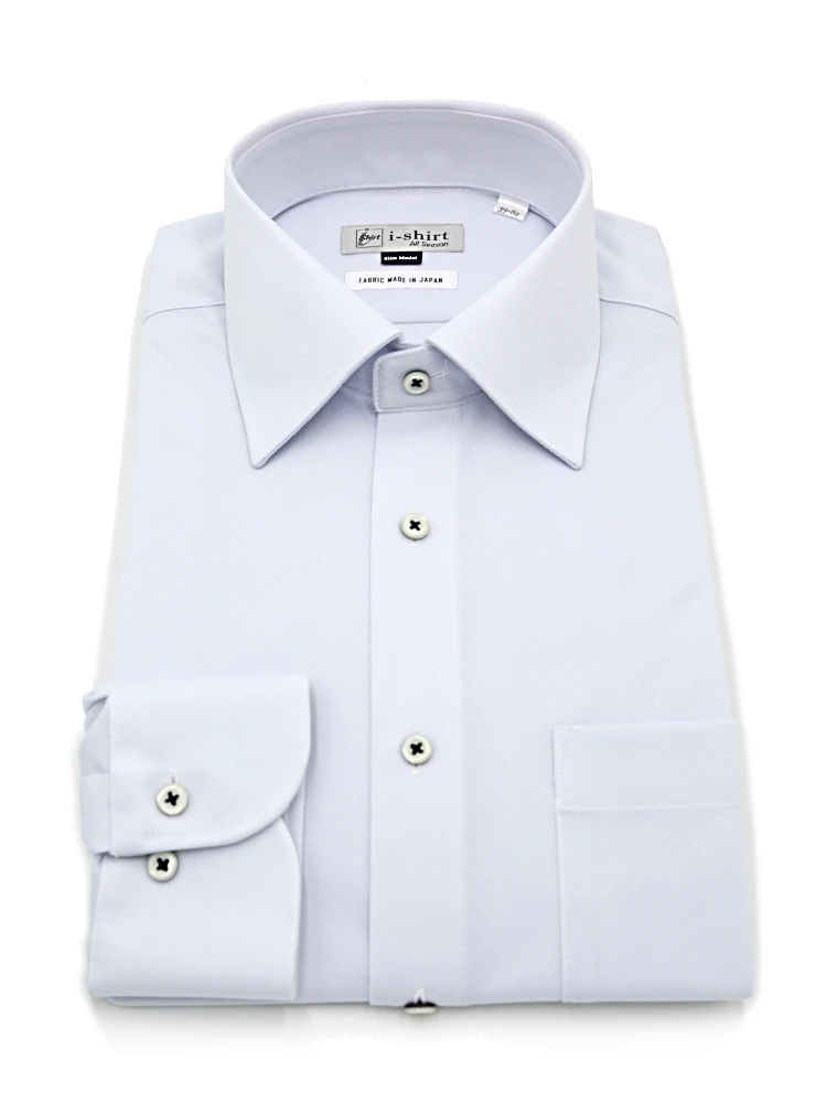 【完全ノーアイロン】長袖アイシャツセミワイド【スリム】シャドウチェックアイシャツ通年