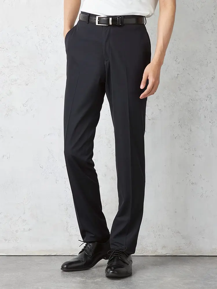 【i-Pants-アイパンツ-】バイオセンサー(スリム)パンツシャドウストライプノータックパンツウォッシャブル春夏