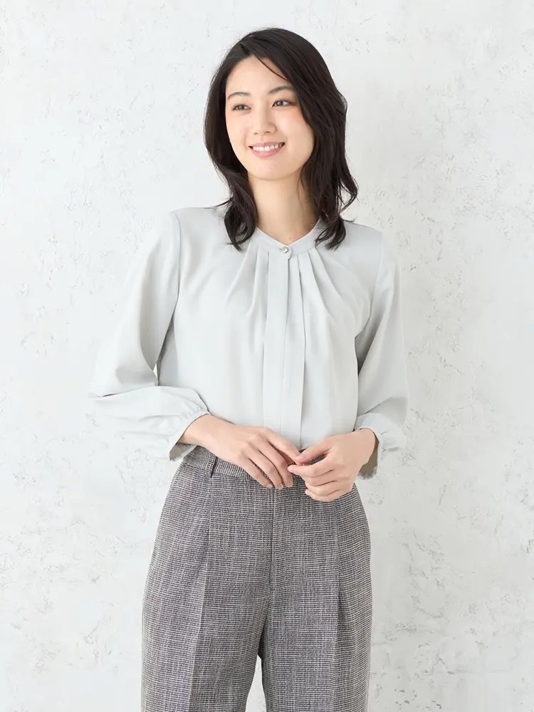 【SOFFICE】BEAUTYVEIL前開きタック9分袖ブラウスカットソーUVカット通年【レディース】
