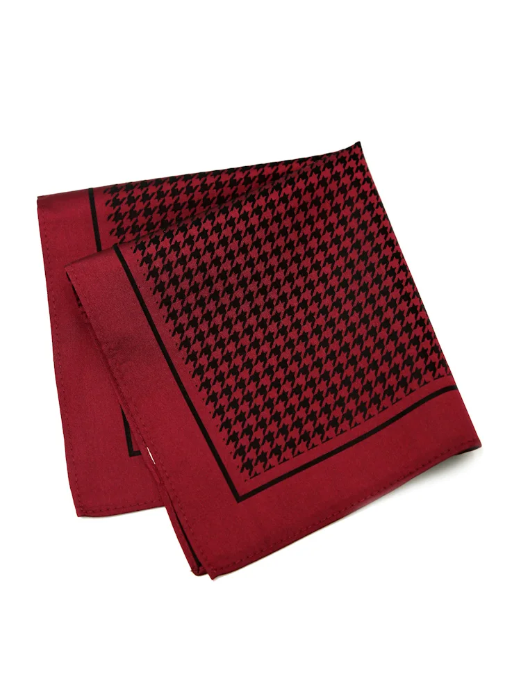 【シルク100%】ポケットチーフパネルジャガード千鳥格子通年