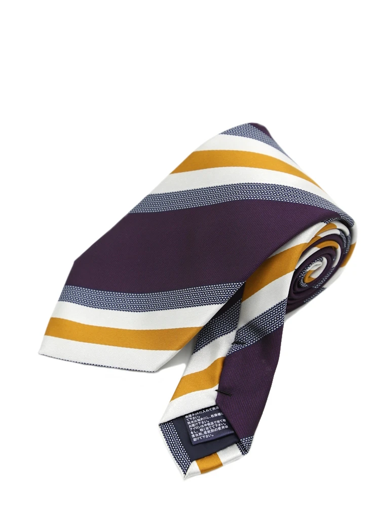 【ウォッシャブル】エコペットネクタイレギュラー再生繊維使用ストライプハントレークラブ通年