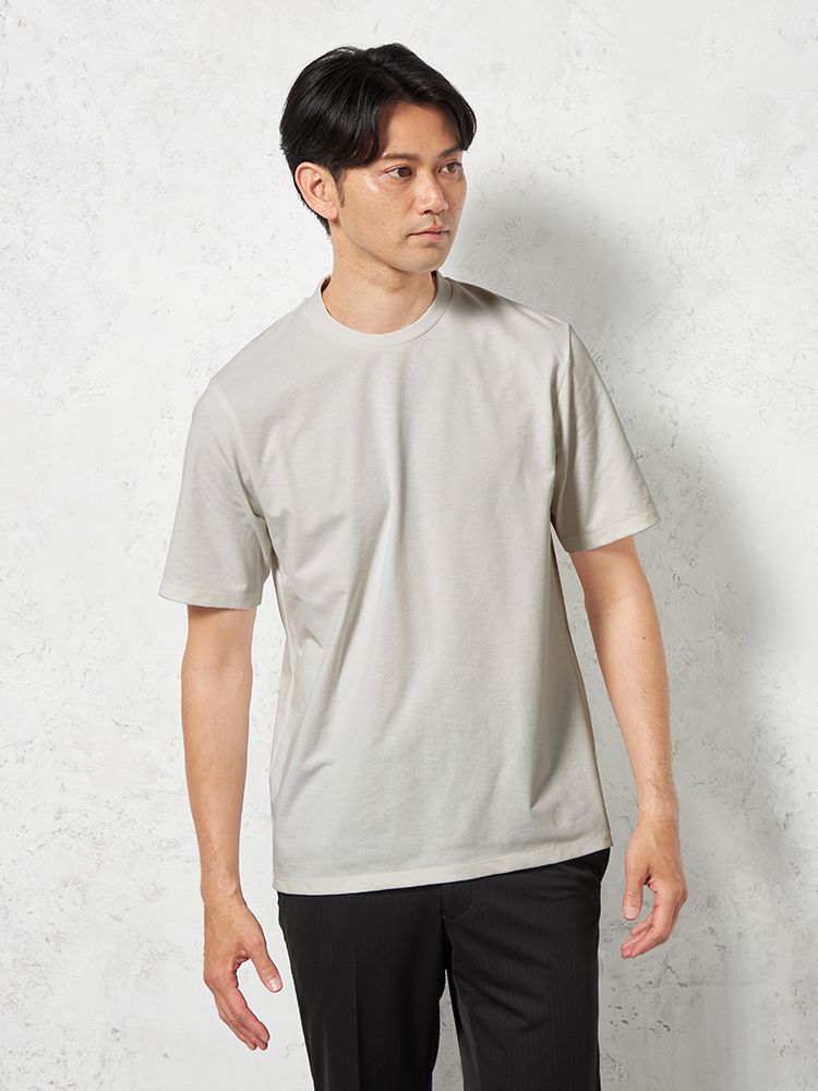 【M3LABO?】半袖ビズTシャツクルーネック無地春夏