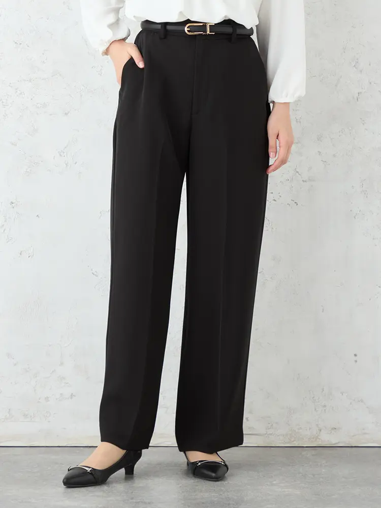 【M3LABO】MoveonDesignワイドパンツフルレングス防しわ加工通年【レディース】