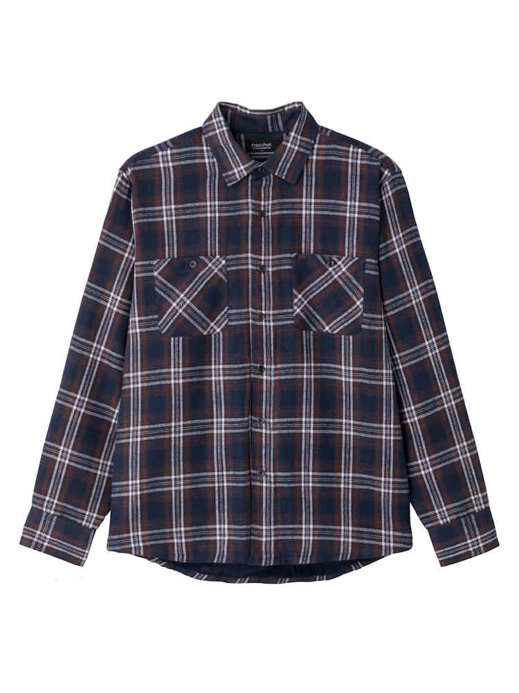 【前開き】【あったか】裏ベロアワンタッチテープシャツ／紳士用／メンズ／高齢者／シニア／ワンタッチテープ／後ろ長め／名前記入欄付／【CF】