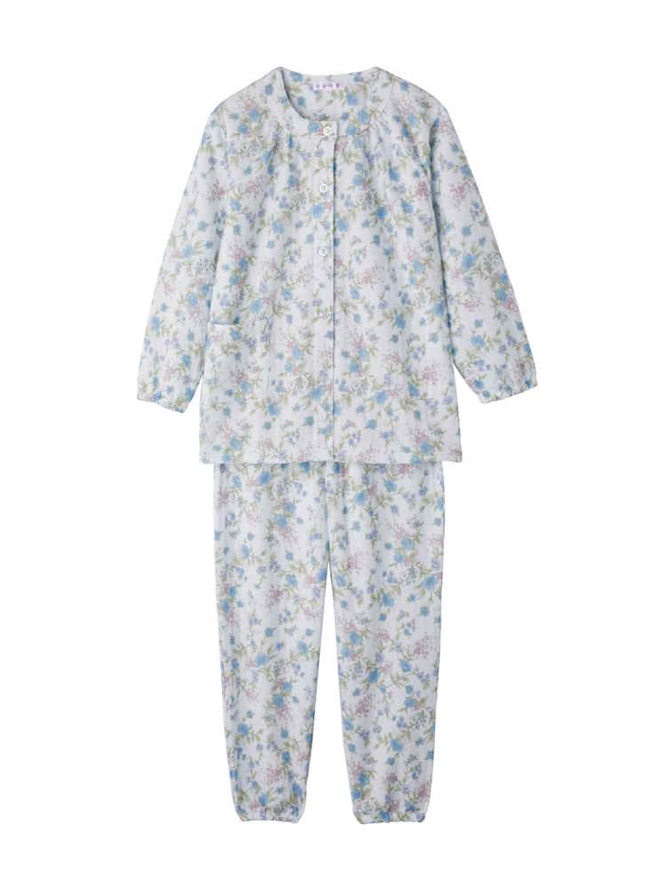 【前開き】【秋冬】ワンタッチキルトパジャマ２／婦人用／レディース／高齢者／シニア／寝巻／ギフト／プレゼント【CF】