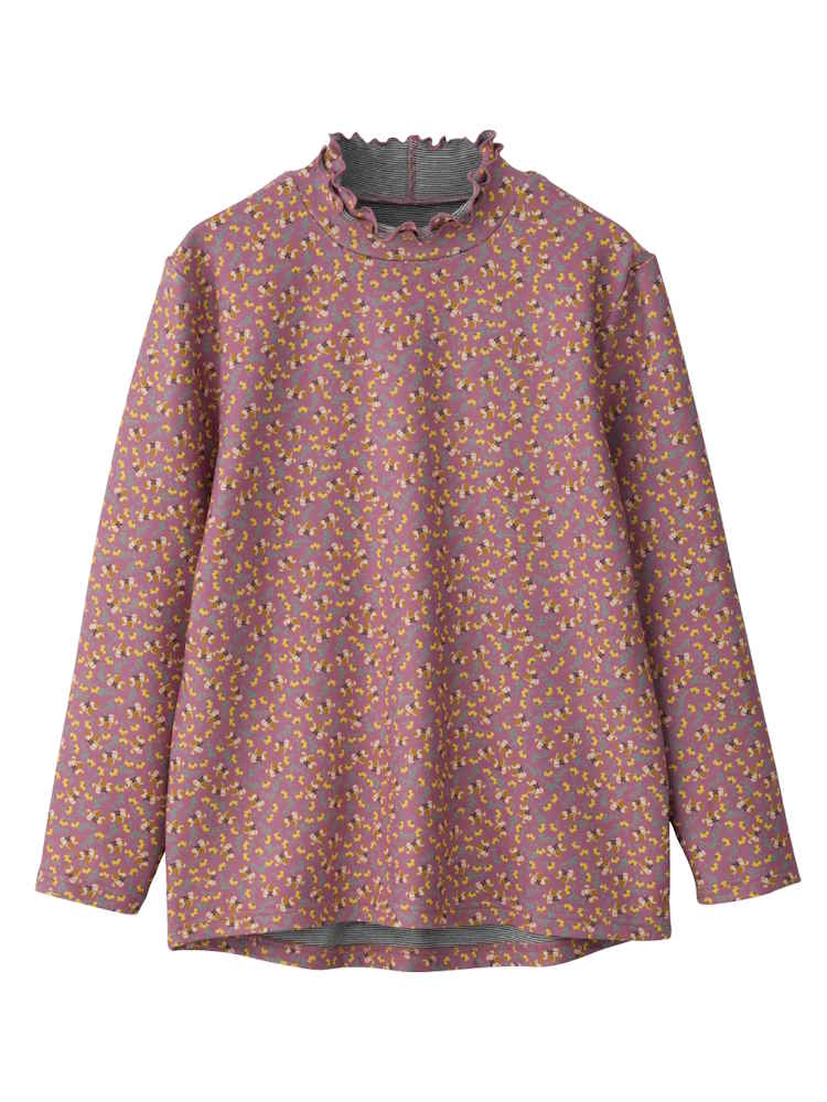 【秋冬】【おしゃれ】もちもち裏微起毛後ろ長めＴシャツ１／婦人用／レディース／高齢者／シニア／乾燥機OK（低温）／名前記入欄付／名前が書ける／身幅ゆったり／ギフト／プレゼント【CF】