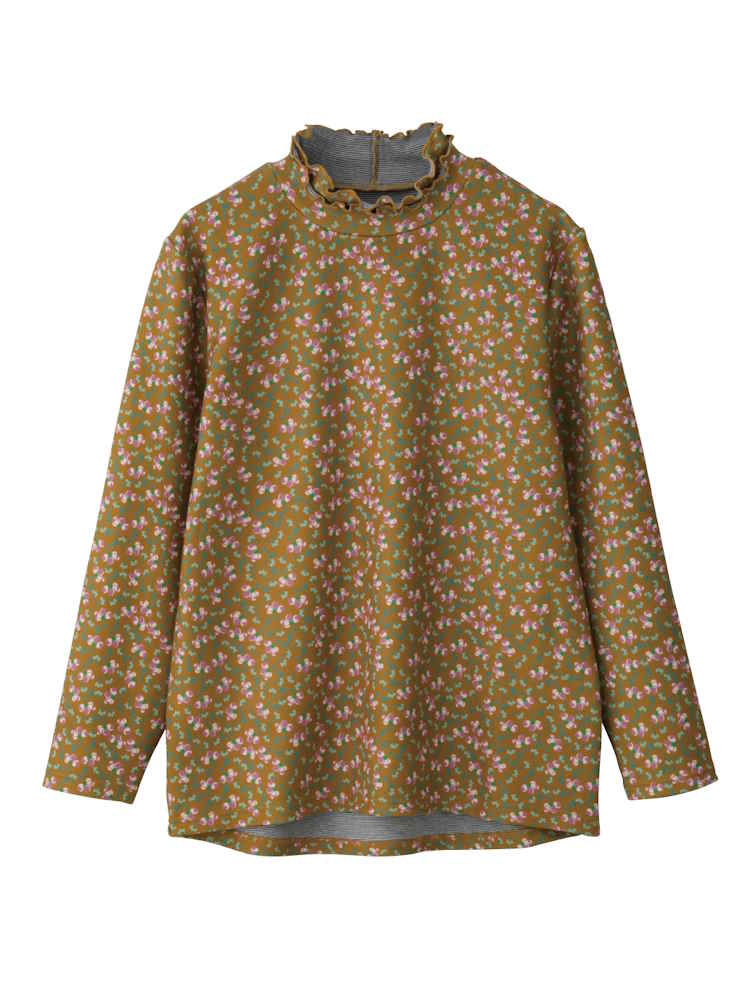 【秋冬】【おしゃれ】もちもち裏微起毛後ろ長めＴシャツ１／婦人用／レディース／高齢者／シニア／乾燥機OK（低温）／名前記入欄付／名前が書ける／身幅ゆったり／ギフト／プレゼント【CF】