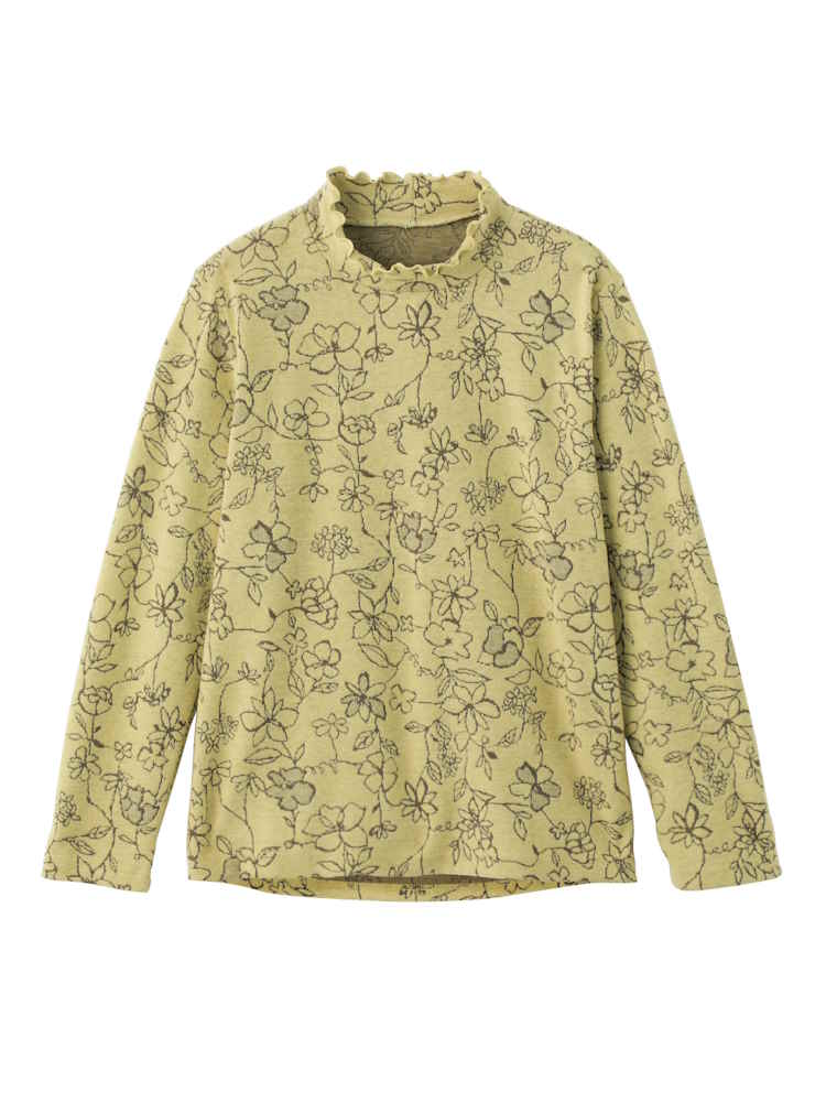 【日本製】【のびのび】背中ゆったり着心地あったかＴシャツ4／婦人用／レディース／高齢者／シニア／あったか／秋冬／後ろ長め／名前記入欄付／ギフト／プレゼント【CF】